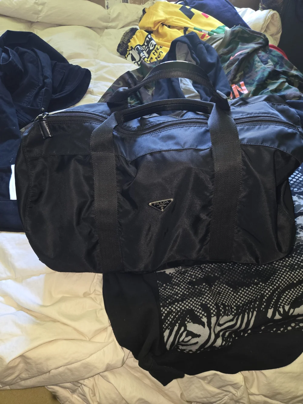 Prada Black Nylon Carryall Tote